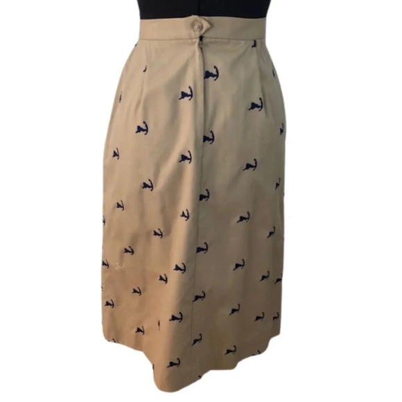 Vintage Lady Puritan Cape Cod Embroidered Khaki Skirt - Picture 2 of 12